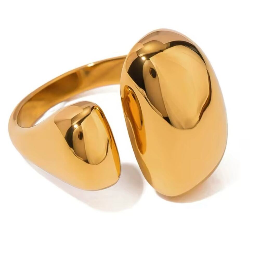 Gold Plated Geometric Ring, Creative, Design, Unique, Tre…